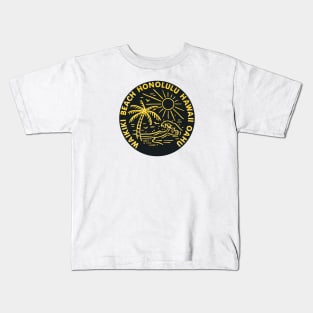 Waikiki Beach Oahu Hawaii Surfing Ocean Surfing Travel Kids T-Shirt